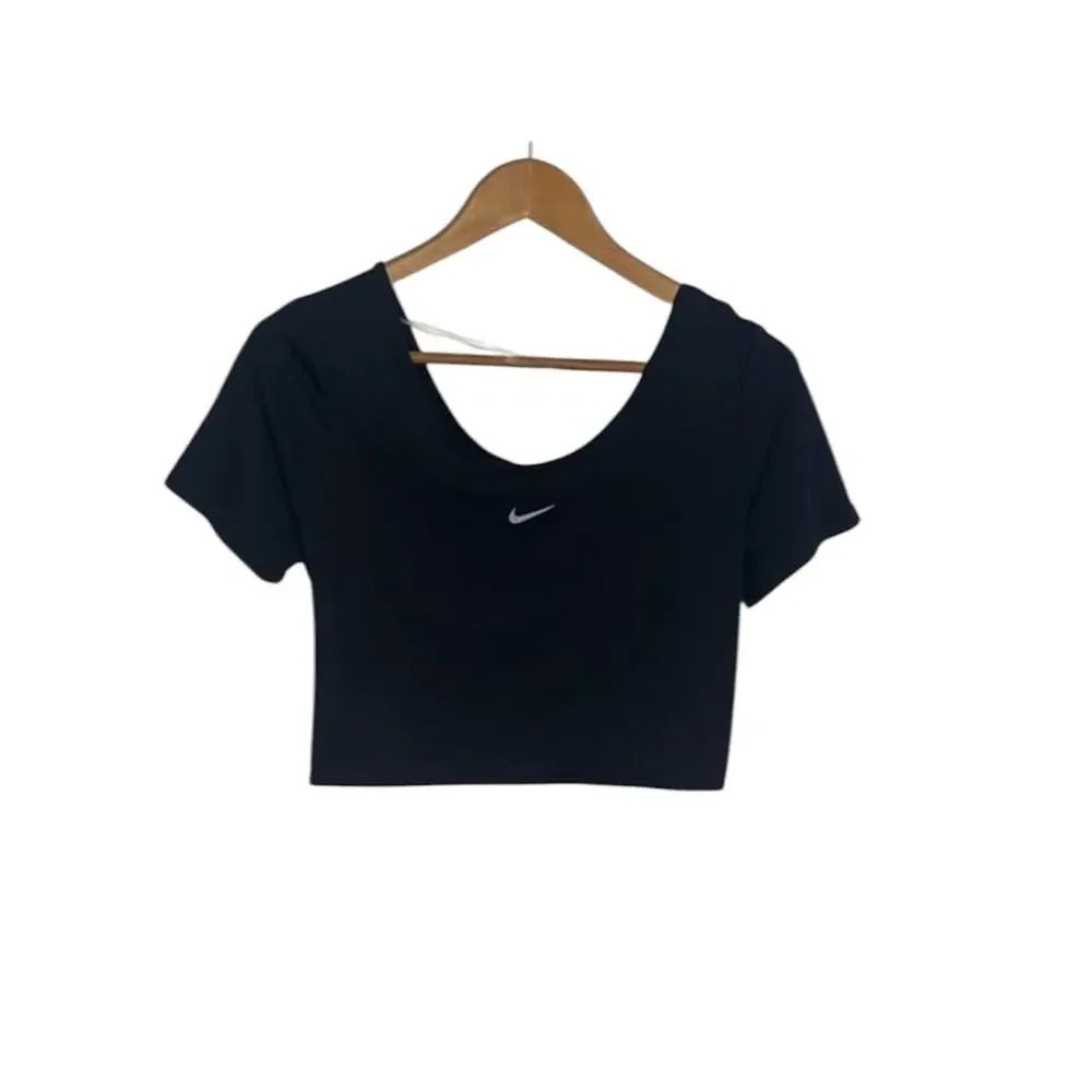 Nike One Womens Dri-Fit Crop Twist Short Sleeve Top Size XL